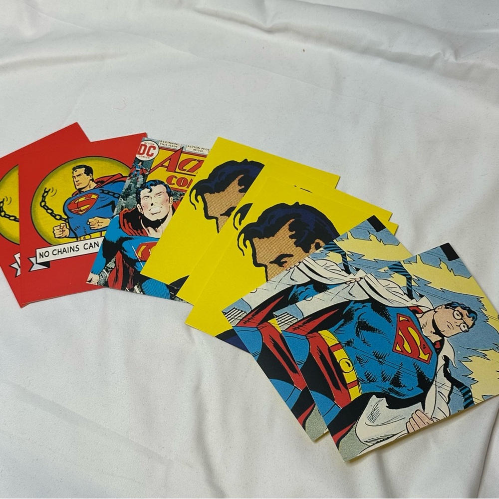 🐼 3/$25 Superman Comic Card Set - 8 Blank Cards with Envelopes